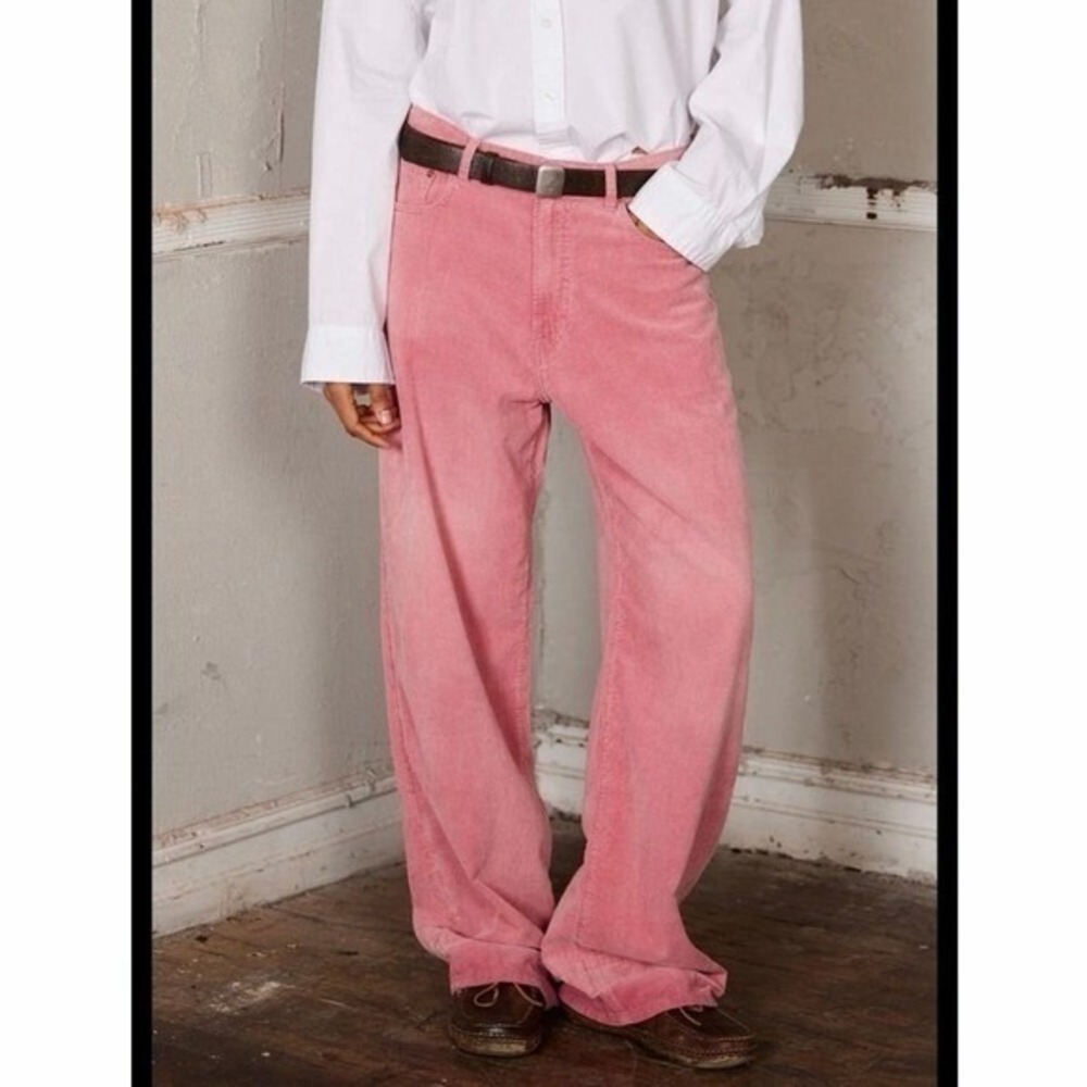 Denimist Teri Wide Leg Pants Womens 29 Pink Corduroy 100% Cotton